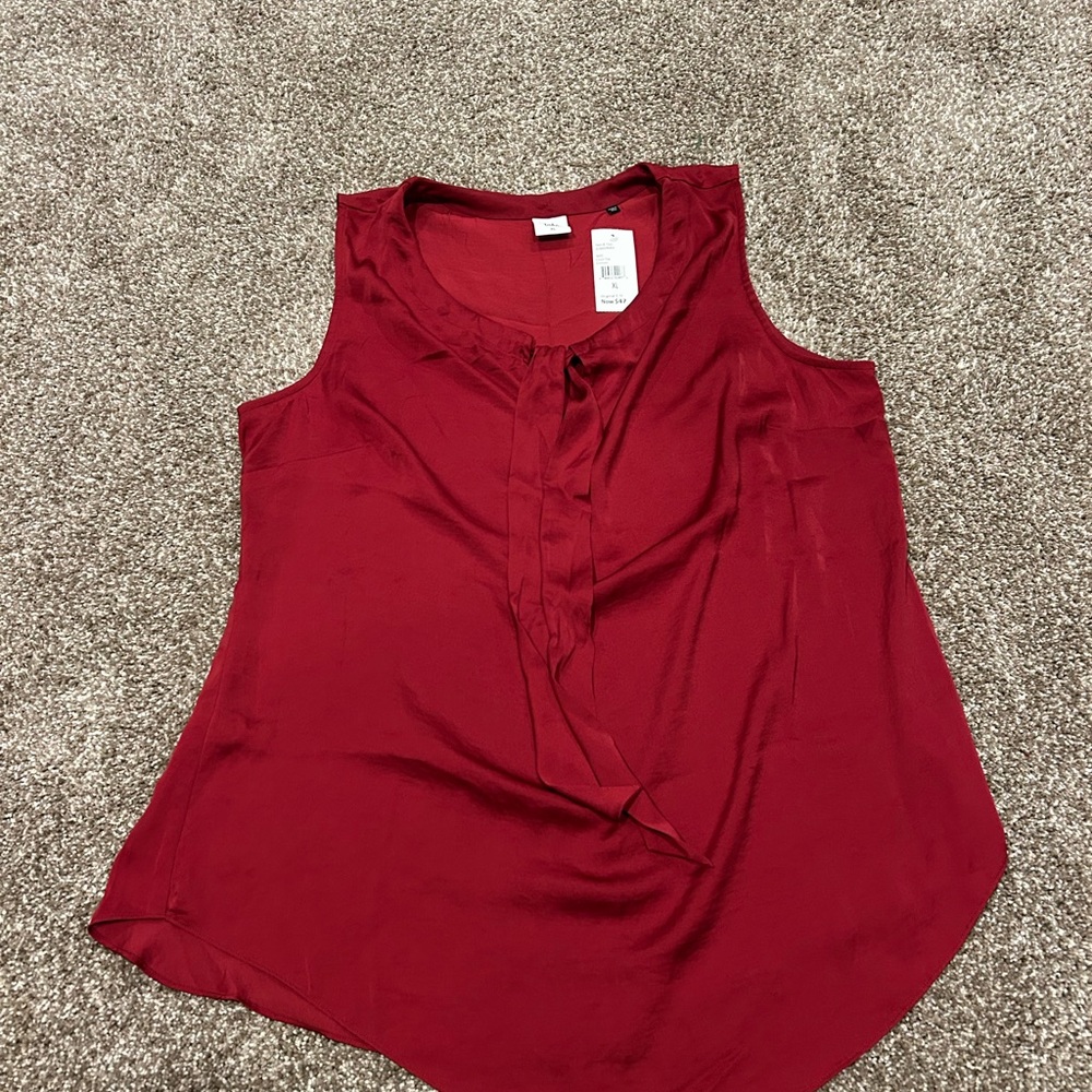 CAbi Rich Red Sleeveless Blouse